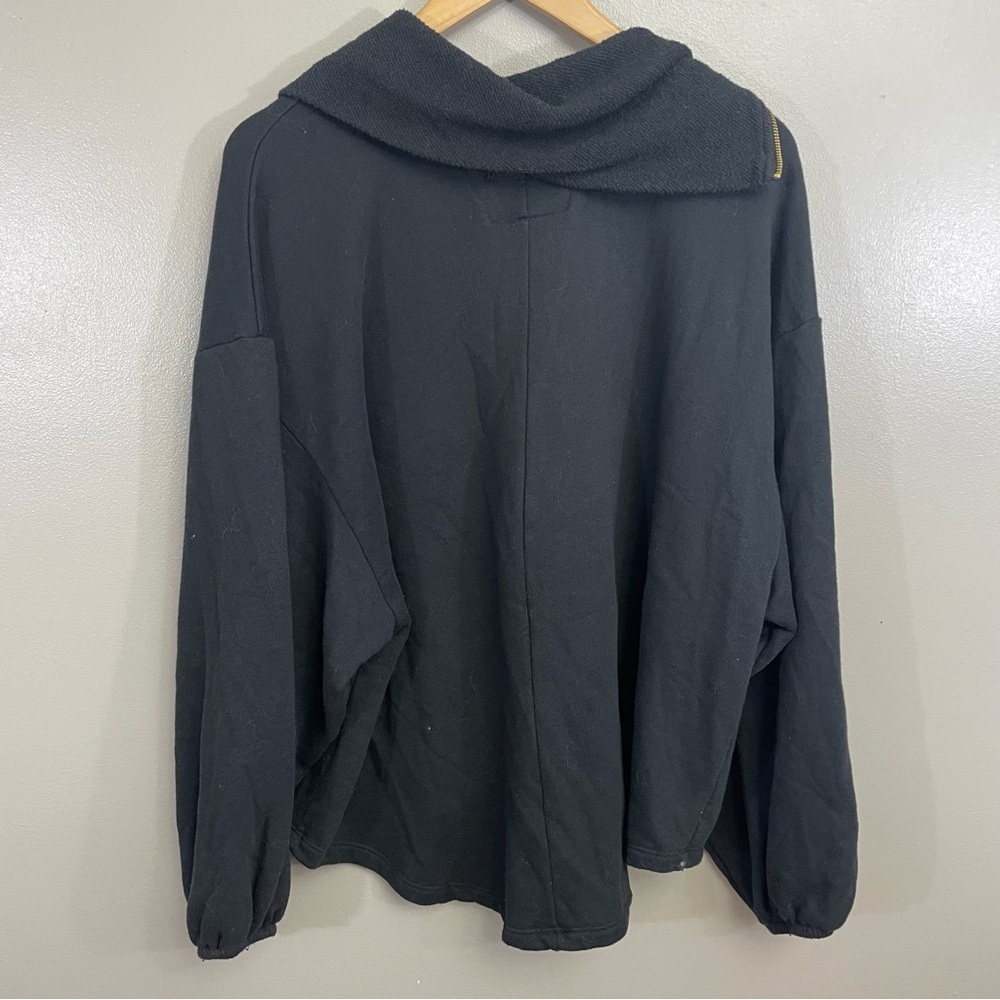 Peace Love World Black Sweatshirt with Gold Zipper - Picture 4 of 9